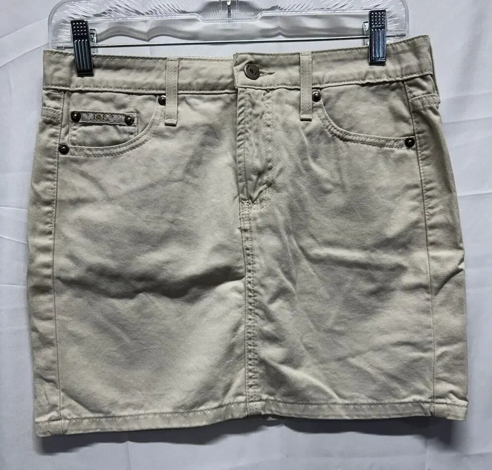 l.e.i. Khaki Mini Skirt Juniors Size 3 Utility Preppy 90s Grunge 100% Cotton